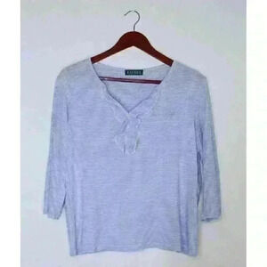 Lauren Ralph Lauren Ruffled Casual Y2K Classic Women's Sleep Wear Top Size M